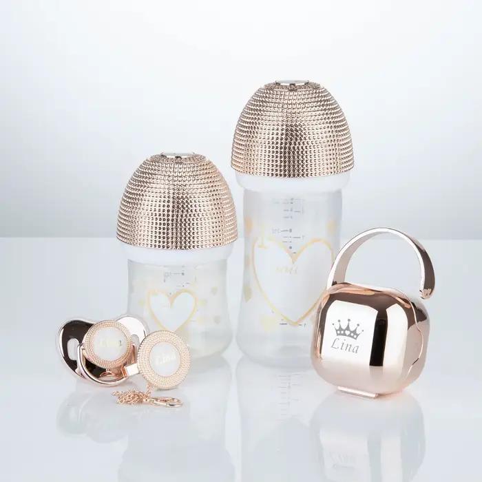 Miyocar – joli ensemble de tétines et biberons pour bébé de 0 à 6 mois, luxueux et personnalisé avec
