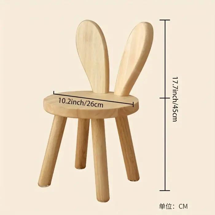1pc petit tabouret créatif, oreilles de lapin mignonnes petit tabouret en bois massif, tabouret déco