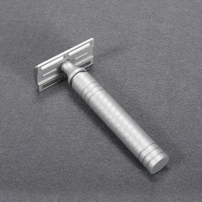 Rasoir léger en alliage d'aluminium à Double tranchant pour hommes, sécurité manuelle CNC, poignée a
