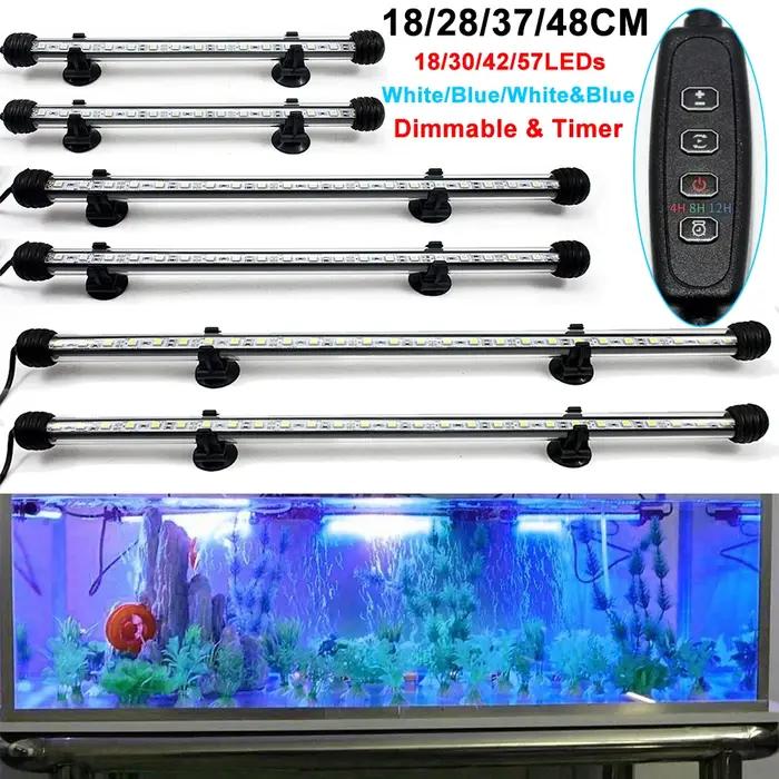 18-48CM LED lumières d'aquarium étanche lumière d'aquarium lampe Submersible à intensité variable av