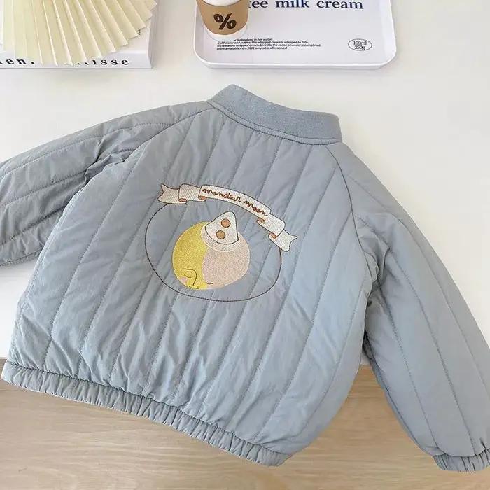 Veste polaire brodée printemps automne bébé garçon fille - Manteau coton manches longues extérieur