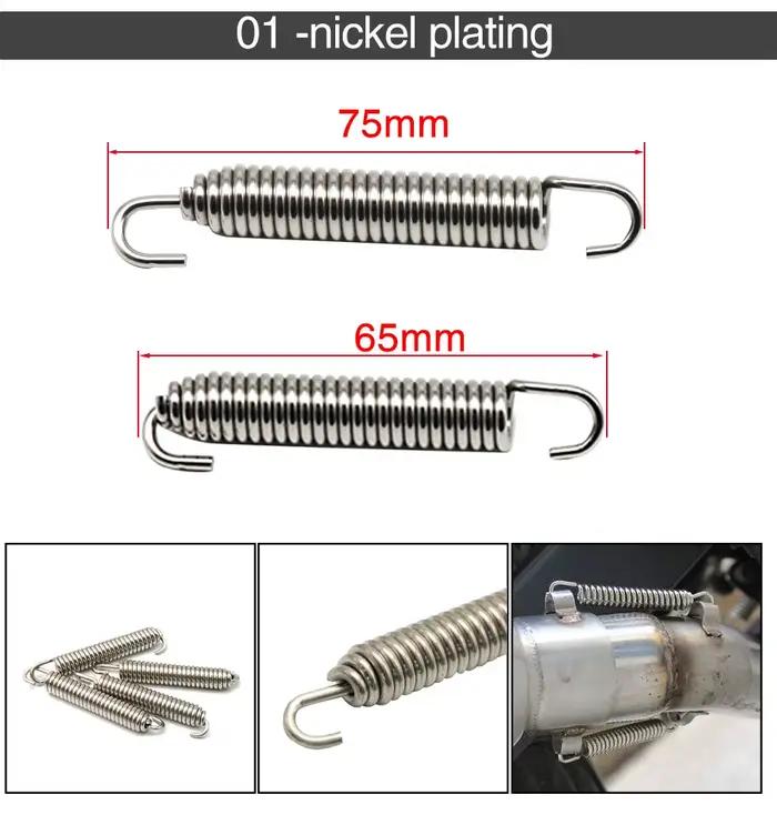 ZSDTRP 4 pièces 75mm moto en acier inoxydable tuyau d'échappement silencieux ressorts universels rét