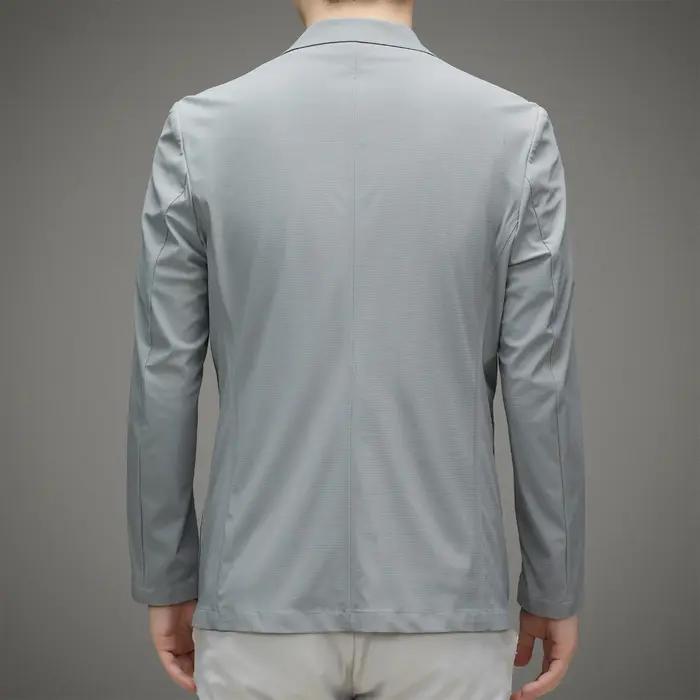Blazer Décontracté Homme Soie de Glace Sans Couture Haute Élasticité Protection Solaire Veste d'Été