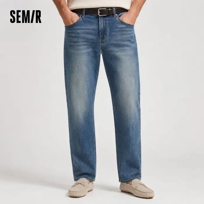 Semir doux jean hommes 2026 printemps Stretch régulier jambe droite Vintage lavé décontracté confortable usage quotidien