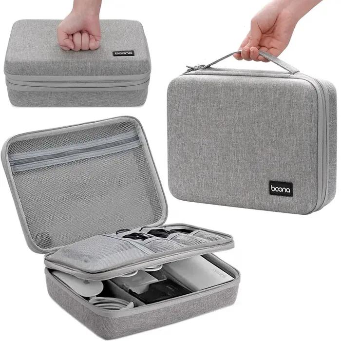 Étui rigide de grande capacité, sac de rangement numérique, sac de rangement de câbles de données po