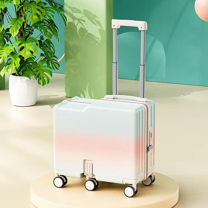 Valises de voyage compactes 18/20 pouces pour enfants, valise à roulettes multifonctionnelle en ABS+