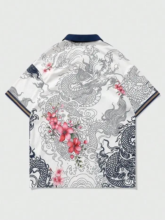 La nouvelle chemise POLO à manches courtes pour hommes d'été 2025 présente une impression de motifs