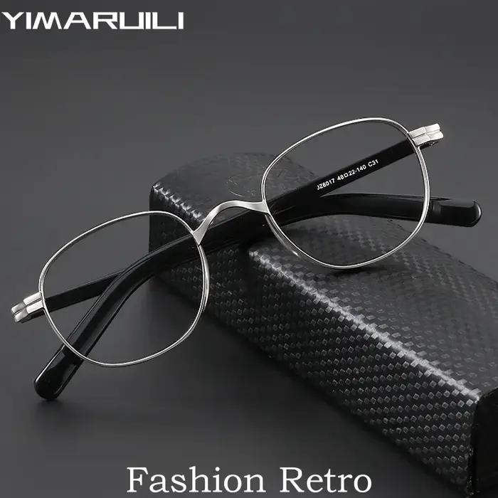YIMARUILI mode tendance acétate titane lunettes rétro rond à large bord conception optique Prescript