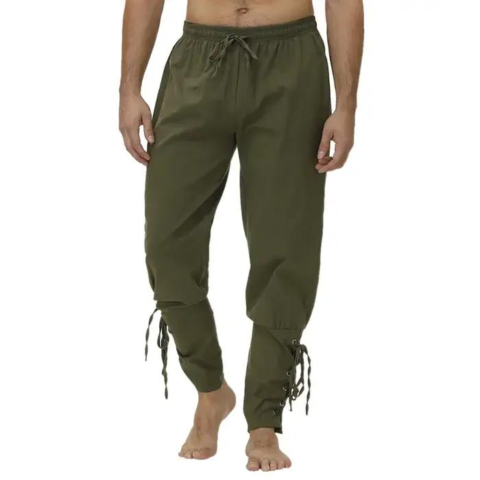 Pantalon Pirate Viking pour hommes, pantalon médiéval de la Renaissance, short à cordon de serrage,