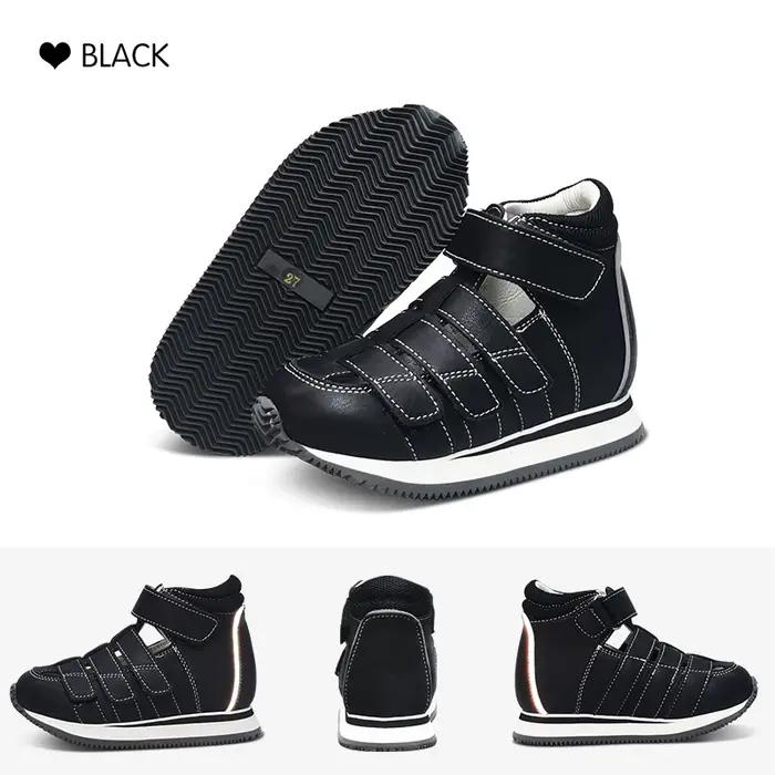 Ortoluckland enfants chaussures garçons été orthopédique en cuir véritable soutien de la voûte plant