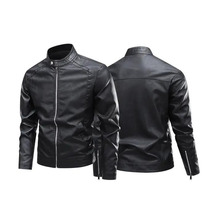 Veste en cuir de qualité supérieure à col pour hommes, Style classique de la vieille école, usage qu