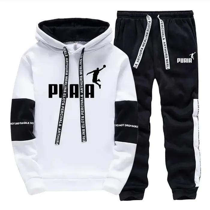 Ventes Flash : Survêtement Homme Imprimé Décontracté – Sweat à Capuche et Pantalon Sportswear pour A