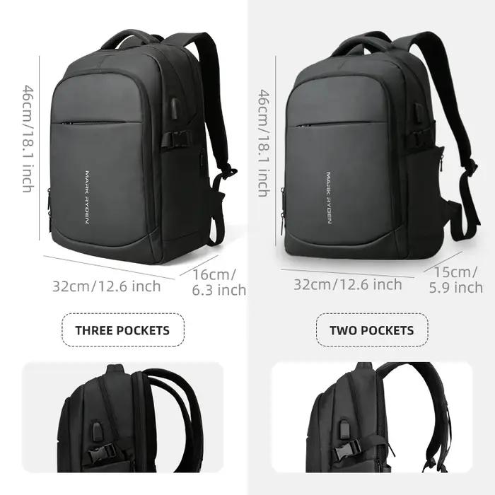 MARK RYDEN-sac à dos étanche pour hommes, 15.6 pouces, avec poches multicouches, chargement USB, pou