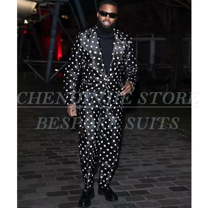 Ensemble veste et pantalon à simple boutonnage pour hommes, olympiques noirs, blazer de luxe, tenues