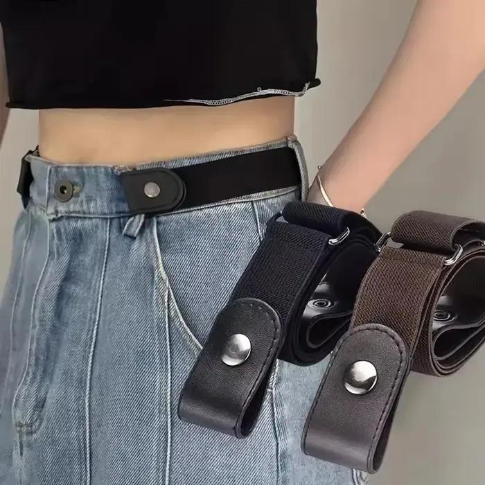 2 pièces ensemble sans boucle ceinture élastique pour femmes hommes unisexe ceinture extensible pour