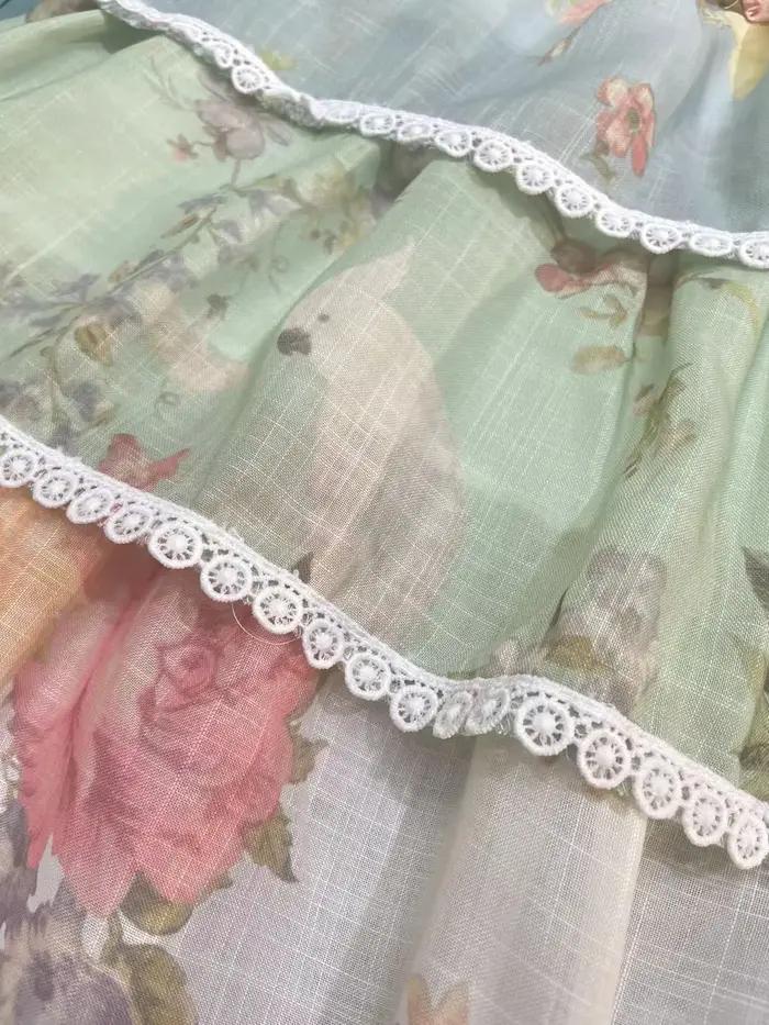 Vêtements d'été haut de gamme pour enfants, nouveau Design à la mode, robe à bretelles imprimée flor