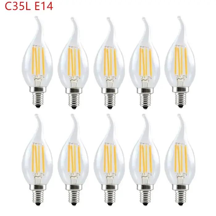 Bougie Led rétro à intensité variable, C35 givré E14 220V 110V 4W 6W, blanc chaud 2700K, ampoules à