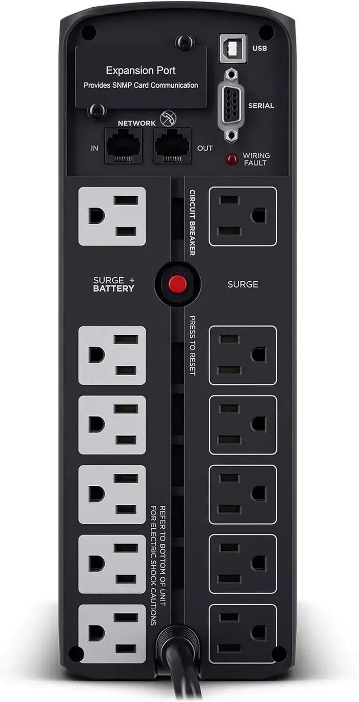 CPbloody-Système UPS à onde sinusoïdale, PFCLCD PDavid, VA sanglante, 1000W, 12 sorties, AVR, mini t