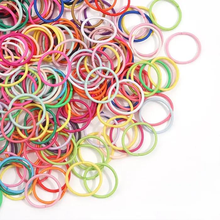 200 pièces enfants élastique élastique filles bandes de cheveux enfants couleur bonbon élastique pou