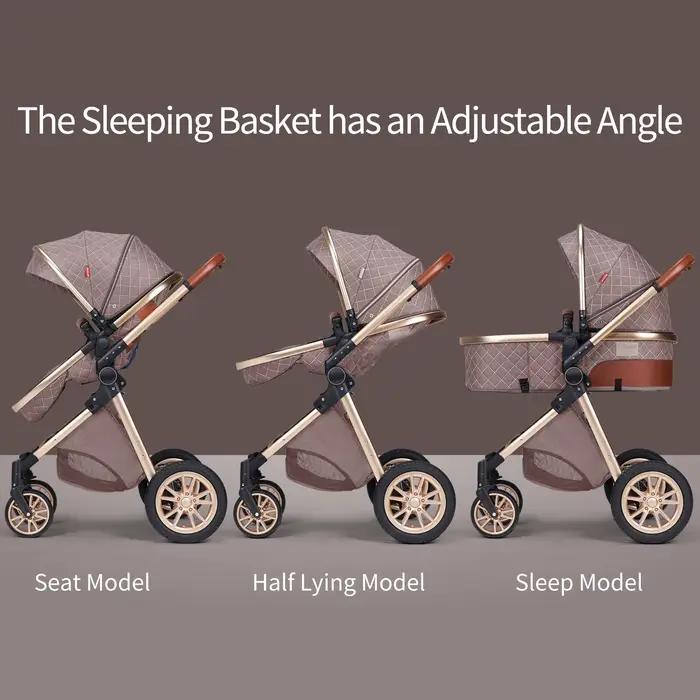 Landau de luxe tout-en-un : Poussette Vista 3 en 1 avec siège réversible pour parents et paysage hau