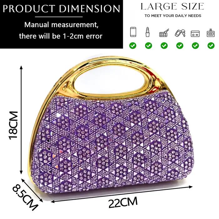 Ensemble de sandales à talons hauts et sac assorti en strass violet clair chic pour femme – Chaussur