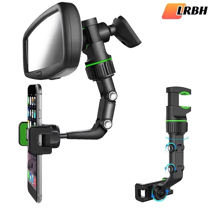Support de téléphone pour rétroviseur de voiture rotatif 360° rétractable pour une conduite sûre et connectée tous les jours trajets de travail randonnées en famille cadeau formidable