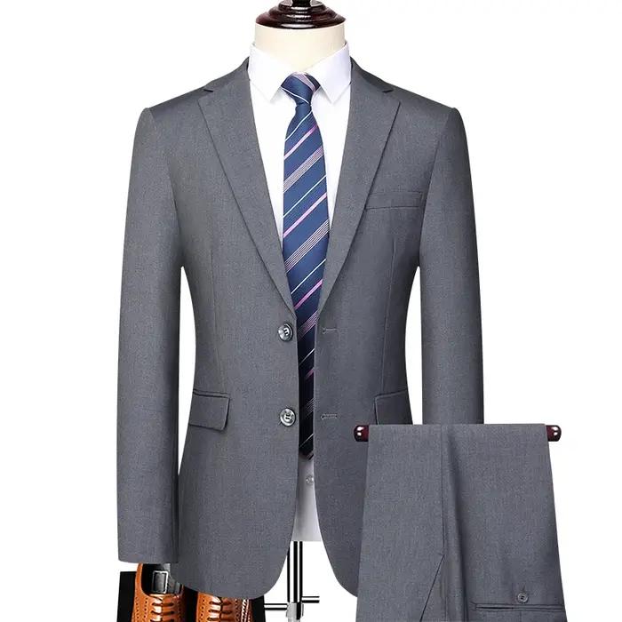 Costume (Blazer + Pantalon) Homme – Décontracté, Formel, Affaires, Élégant, Couleur Unie, Pour Toute