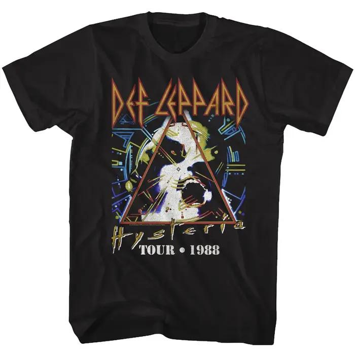 T-shirt pour homme Def Leppard Tour '88, 100% coton, unisexe, col rond, manches courtes, style overs