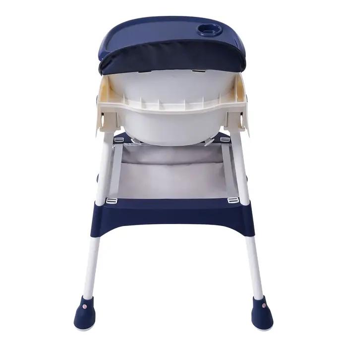 Chaise haute pour bébé à hauteur réglable avec fonction inclinable, avec marchepieds et boucle de sé