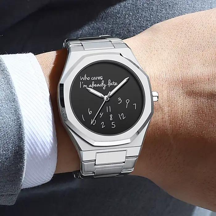 Mode luxueux exquis élégant montre pour hommes classique affaires décontracté arabe numérique bande