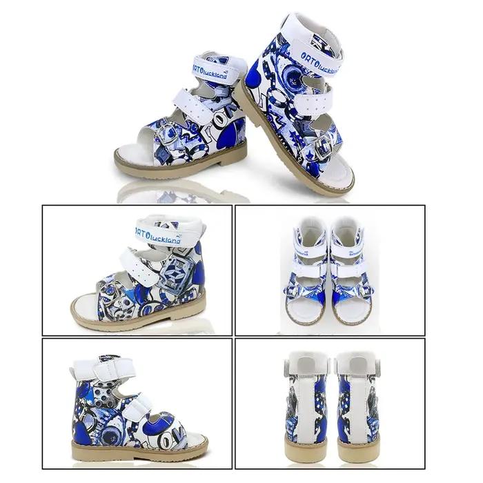 Ortoluckland enfants sandales garçons imprimé chaussures orthopédiques été enfants boucle sangle sou