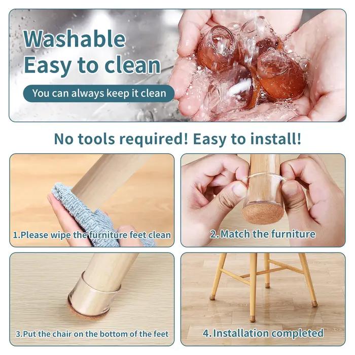Protecteurs de sol pour pieds de chaise, 16 pièces, couvre-pieds de chaise en Silicone pour 15 ~ 25