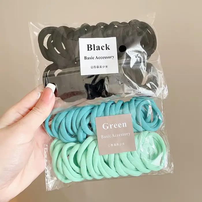 50 pièces coloré Ealstic cheveux corde queue de cheval tenir Scrunchie élastique pour les femmes de