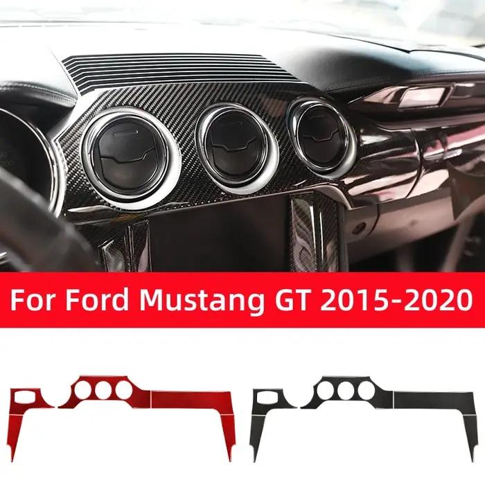 Accessoires pour Ford Mustang GT 2015-2021, revêtement de tableau de bord intérieur en fibre de carb