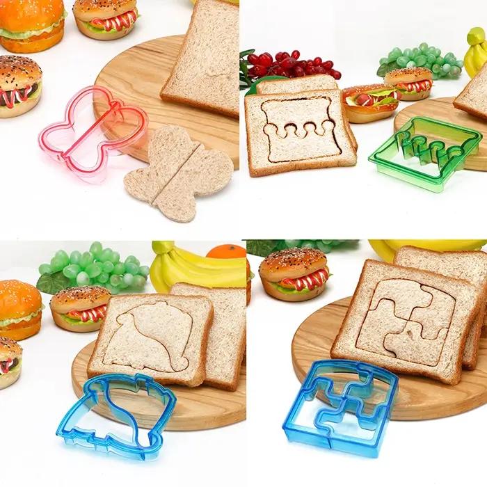 Ensemble de coupe-sandwich pour enfants, moule à pain, biscuits alimentaires, formes de fruits et lé
