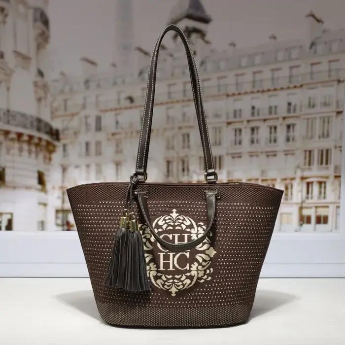 CHCH nouveau sac fourre-tout en tricot pour femmes grand sac de plage bandoulière Shopper avec lettr