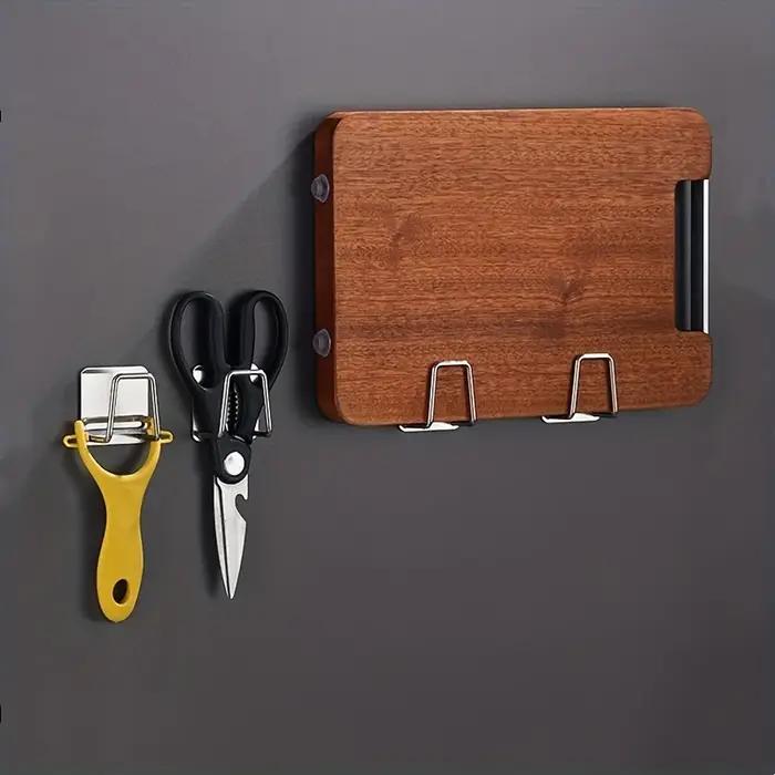 Porte-éponge en acier inoxydable mural pour évier conception sans perçage pour rangement éponges et outils cuisine occasions quotidiennes et festives