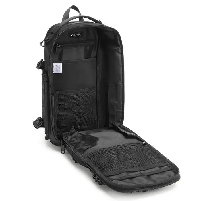 Ozuko sacs de ventre sac de poitrine pour hommes en plein air tactique une épaule sac à bandoulière
