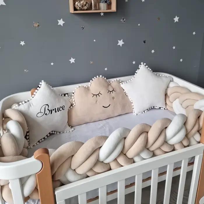 200cm lit de bébé pare-chocs tour de lit pour nouveau-nés tresse lit de bébé pare-chocs accessoires