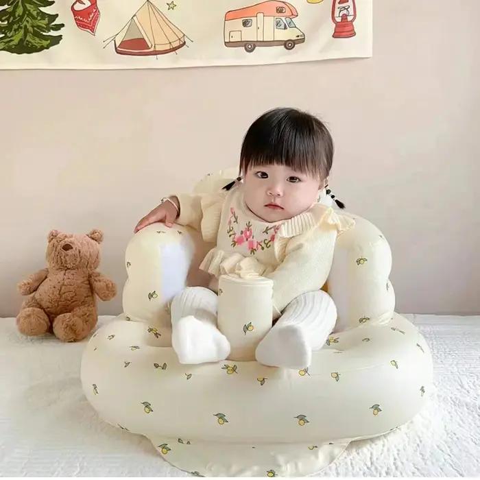 Canapé gonflable brillant pour bébé, 1 pièce, tabouret de bain Portable en PVC, siège multifonctionn