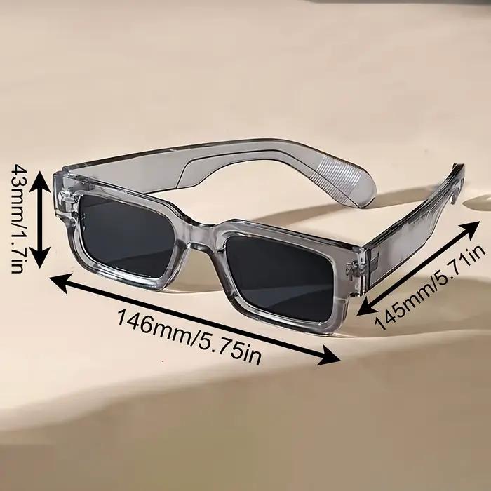 Lunettes de soleil carrées rétro unisexes, 1 pièce, Protection UV classique, monture en plastique, p