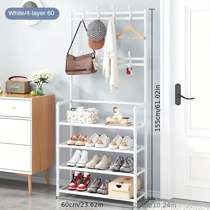 Porte-manteau et chaussures en métal à 4/5 niveaux avec 8 crochets, pour salon, chambre à coucher, b