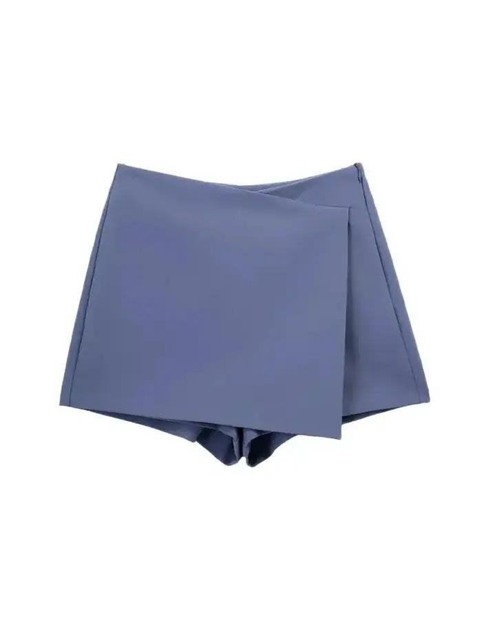 Femmes mode paréo Style asymétrique Shorts jupes Vintage taille haute côté fermeture éclair femme ju