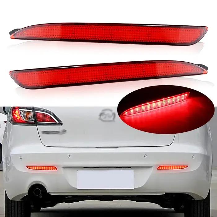 1 paire pour Mazda3 Mazda 3 2010 2011 2012 2013 lentille fumée rouge/noir LED réflecteur de pare-cho