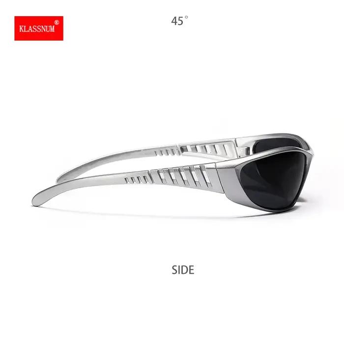 Y2K argent lunettes de soleil couleur évidé futur sens de la technologie filles chaudes Net rouge lu