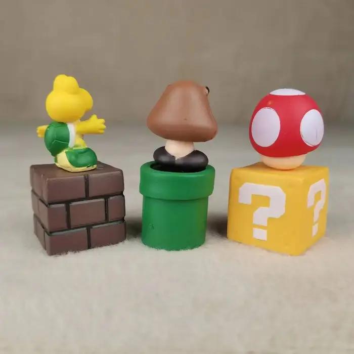 Figurine d'action Super Marios, modèle de poupée, décoration de gâteau, ornements de voiture, périph