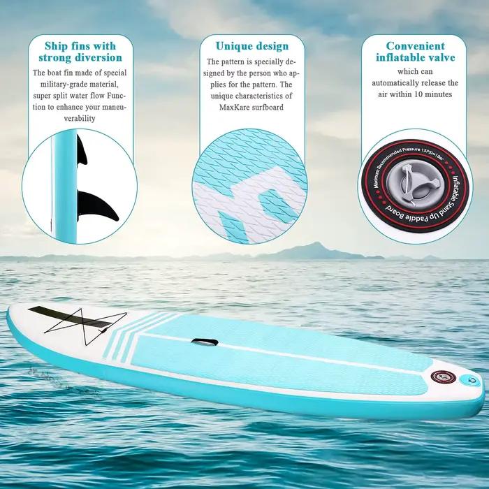 Planche à pagaie gonflable SUP, avec accessoires de paddle, pompe triple action, pêche verte