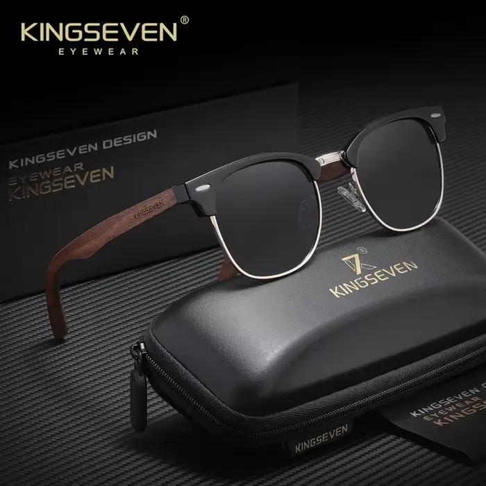 Lunettes de soleil polarisées vintage KINGSEVEN pour hommes et femmes, protection UV400, lunettes de