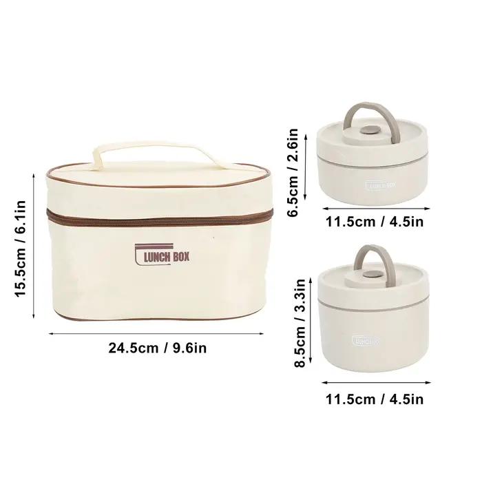 Boîte à Bento Ronde Portable Multifonction Scellée en Acier Inoxydable 304, Récipient à Déjeuner Iso