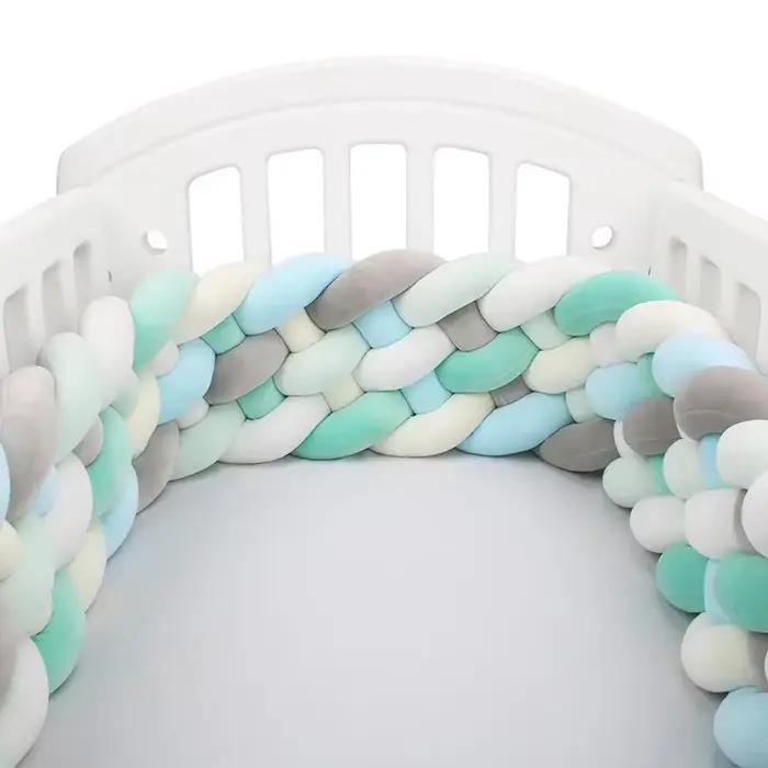 Pare-chocs CPull pour bébé, lit pour bébé, nouveau-né autour de coussin, tresse, décoration de lit,